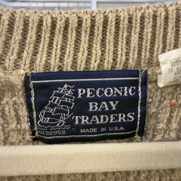 Peconic Bay Traders Vintage Men’s Size XL Tan Knit Sweater Vest 3571 - Picture 4 of 6